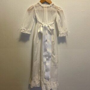 Matilde Abad Madrid exquisite white cotton voile christening gown